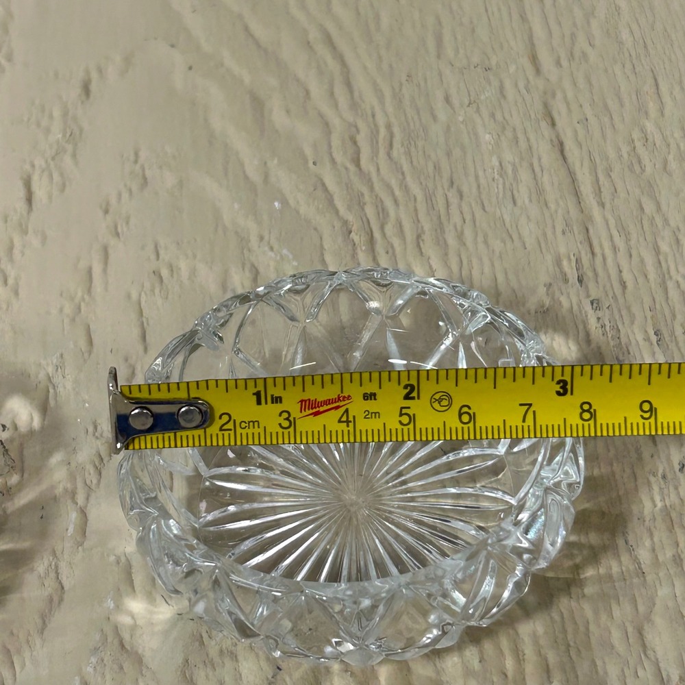 Hershey Kiss Shaped Crystal Trinket Box Set 2 Clear Glass‎ Candy Dish Lidded - Picture 3 of 3
